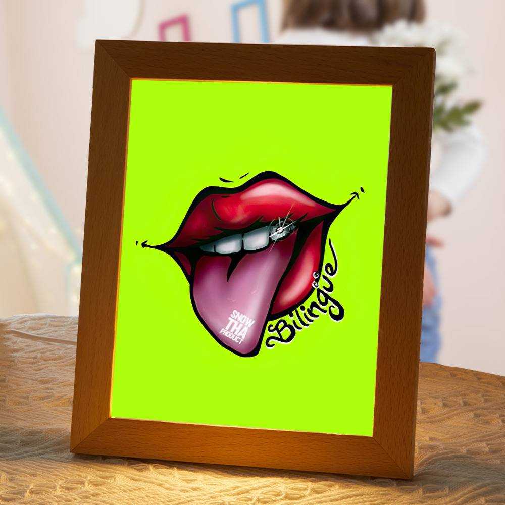 Snow Tha Product Lamp Classic Celebrity Night Light Snow Rapper by Snow Tha Product Lamp with Wooden Frame
