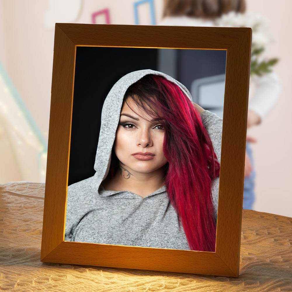 Snow Tha Product Lamp Classic Celebrity Night Light Snow Classic by Snow Tha Product Lamp with Wooden Frame