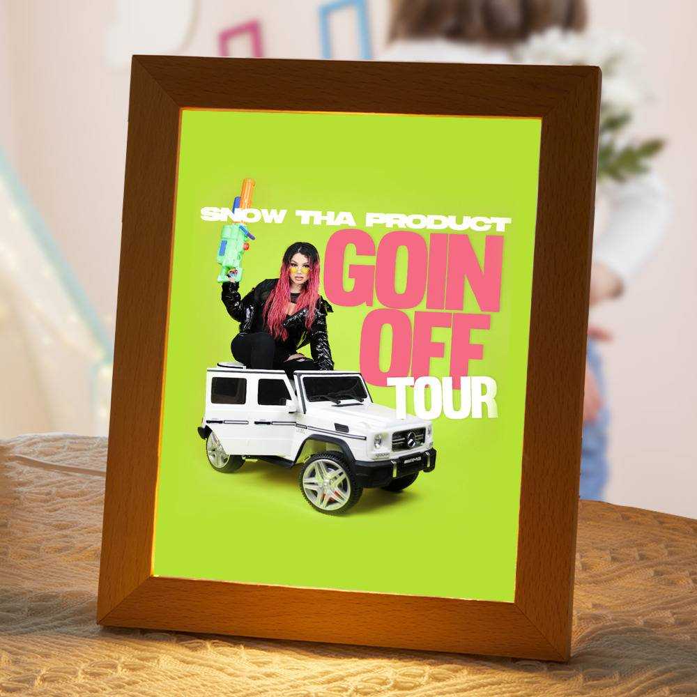 Snow Tha Product Lamp Classic Celebrity Night Light Goin Off Tour by Snow Tha Product Lamp with Wooden Frame
