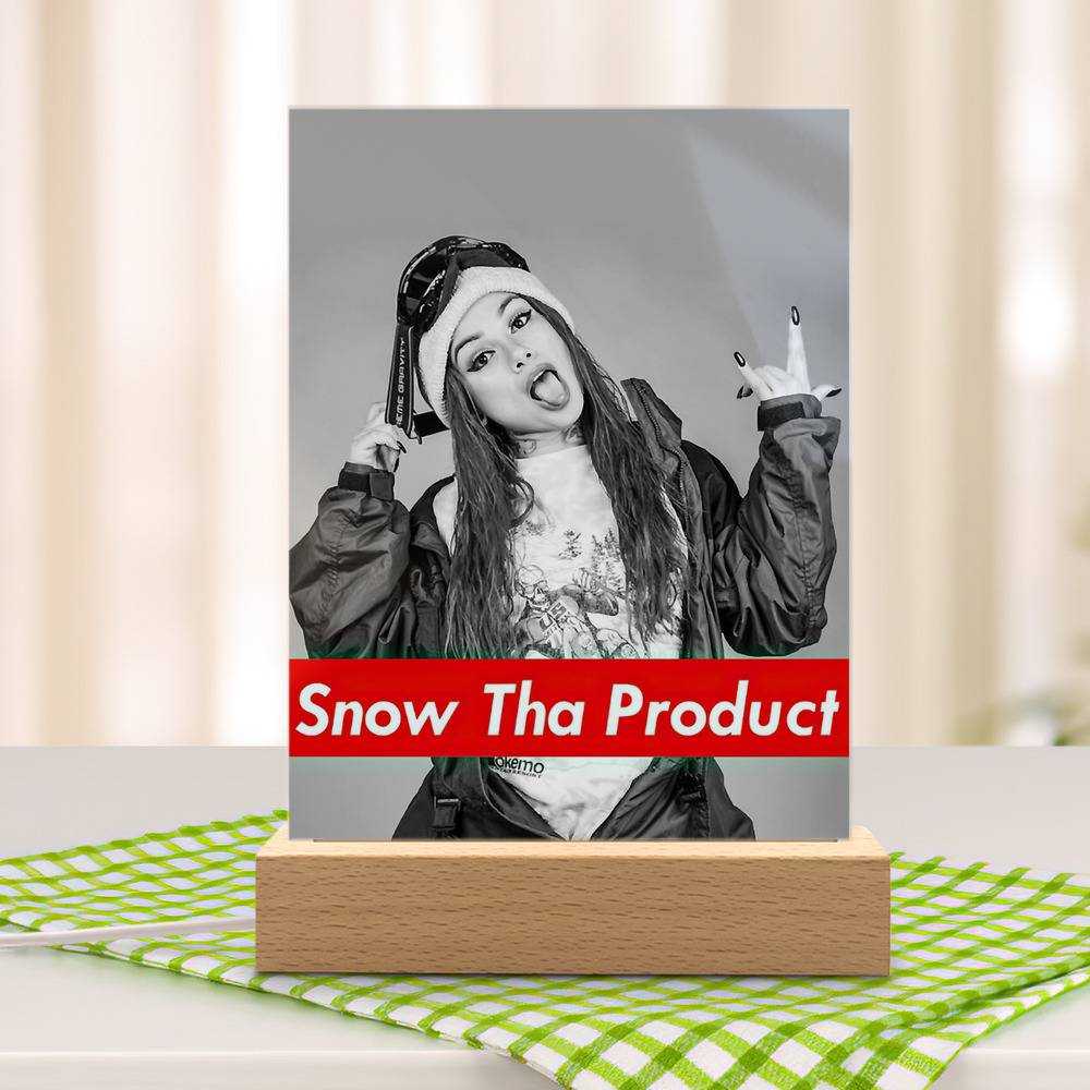 Snow Tha Product Lamp Classic Celebrity Night Light Snow Tha Product Photo by Snow Tha Product Lamp with Wooden Base