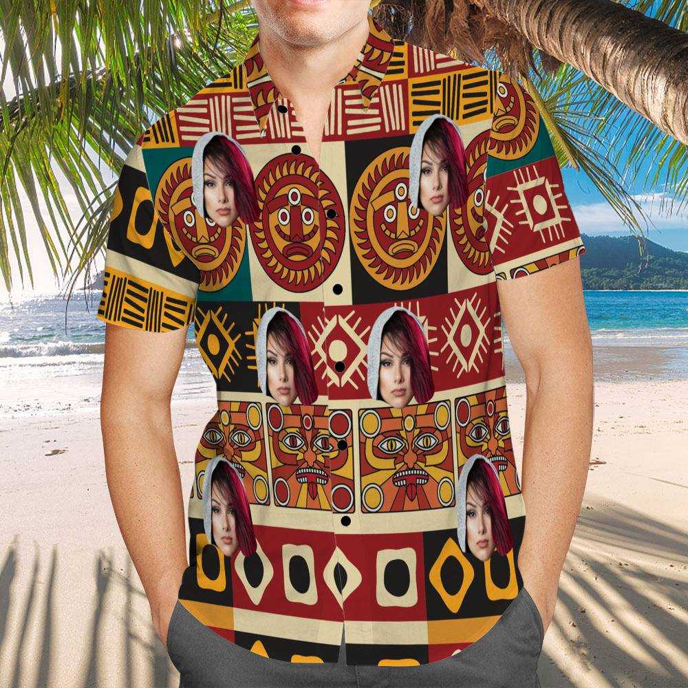 Snow Tha Product Hawaiian Shirt Custom Photo Hawaiian Shirt Retro Patterns Hawaiian Shirt