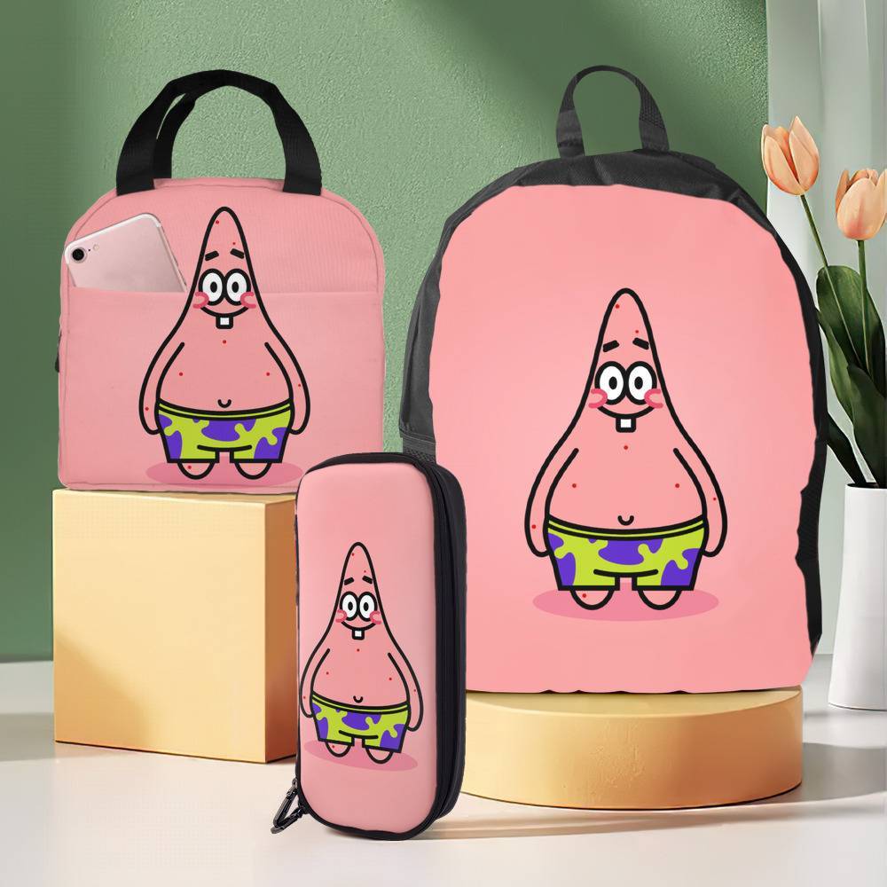 Spongebob Backpack with Lunch Box Mrs Puff Heat Insulated Lunchbox