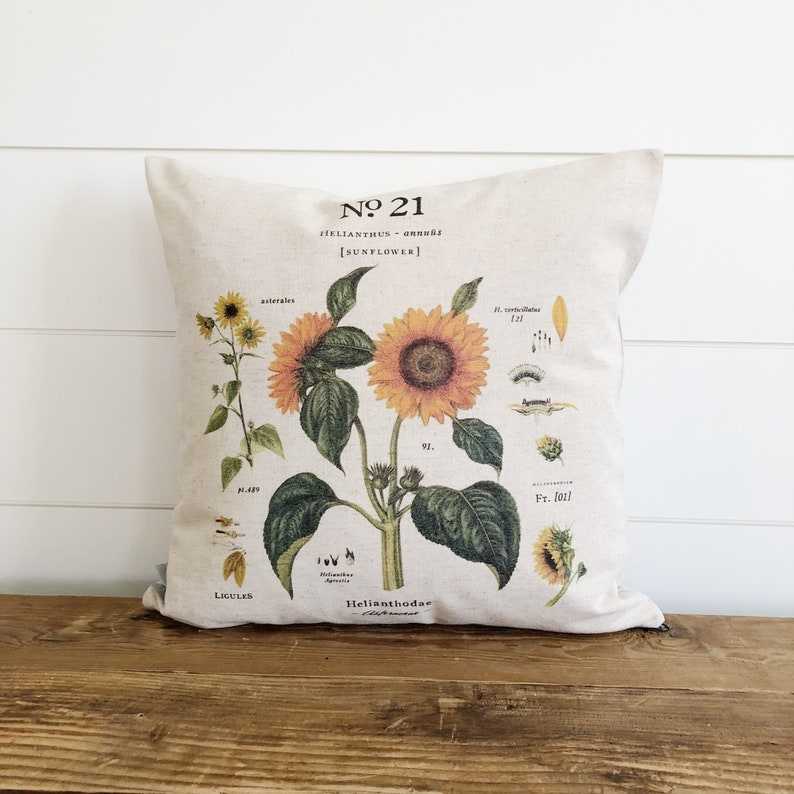 Sunflower Pillow Covers (18” x 18” - Set of 4) Double Sided