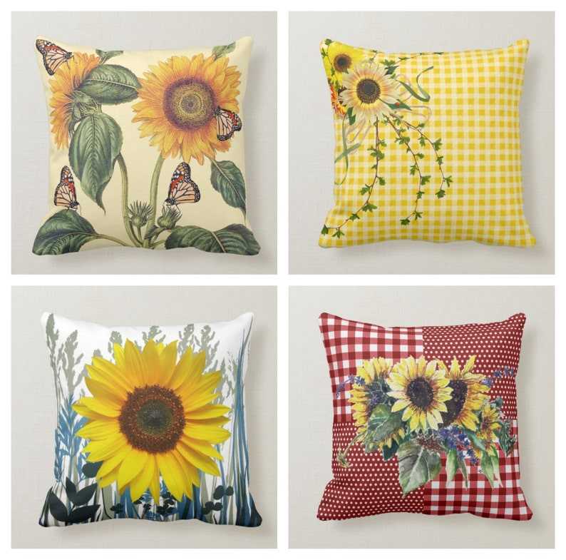 Outdoor pillows with on sale sunflowers