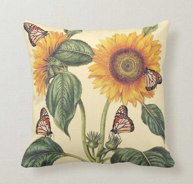 Sunflower Pillow Covers (18” x 18” - Set of 4) Double Sided