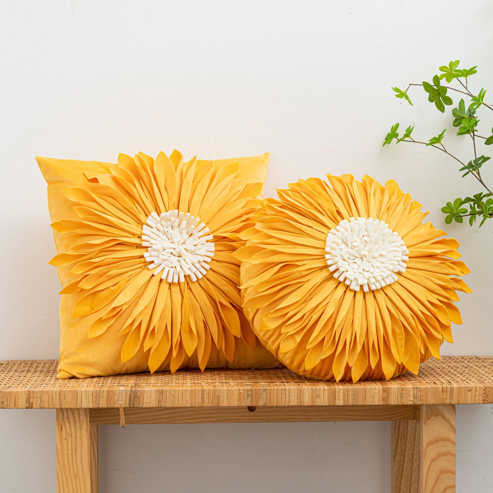 Yellow round best sale throw pillows