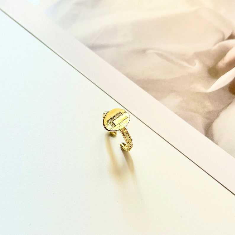 Personalized Gold Bold Initial Letter Open Ring for Women Adjustable  Statement Rings Alphabet Rings Signet Ring Letter A to Z (Gold Bold G  Initial