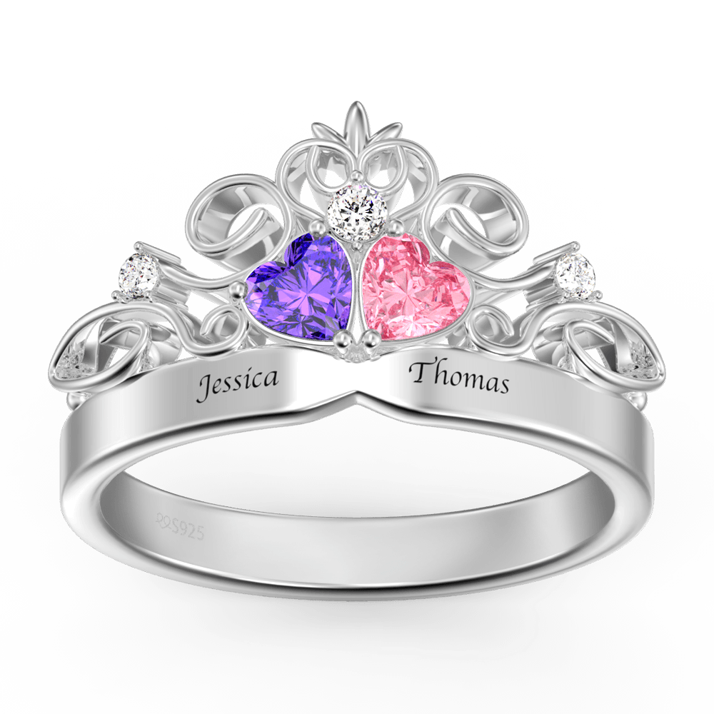 US 2019 New Fashion Custom Promise Ring Engraved Name Rings Birthstone Ring for Women & Her Size 3-14 inch Dropshipping 