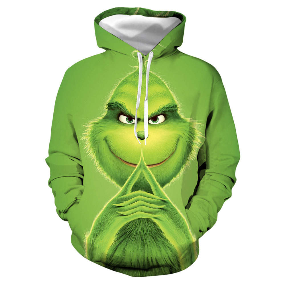 2018 The Grinch Hoodie 3D Printed Pullover Sweatershirts Coat