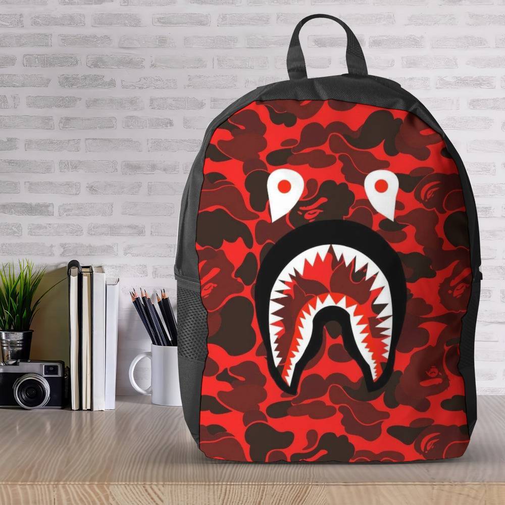 Bape Backpack Red Bape Backpack Waterproof Backpack