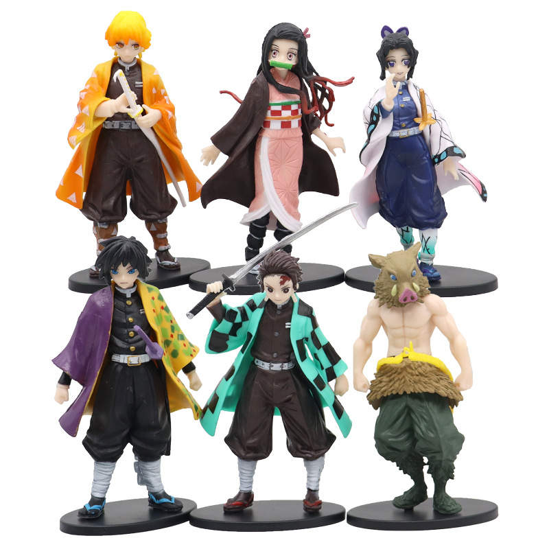 Demon Slayer Tanjiro Zenitsu Inosuke Action Figures Cute -  Sweden