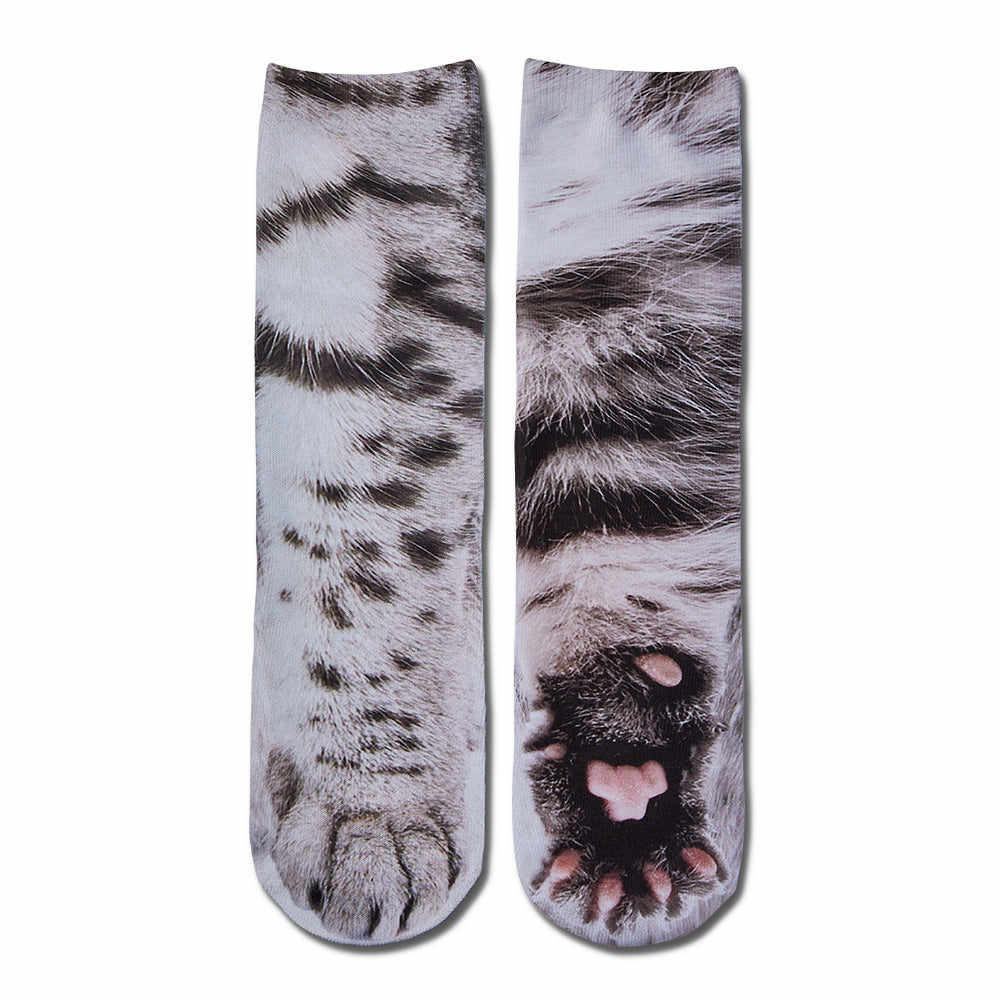 Novelty White Cat Paw Socks Funny 3D Animal Socks Gift