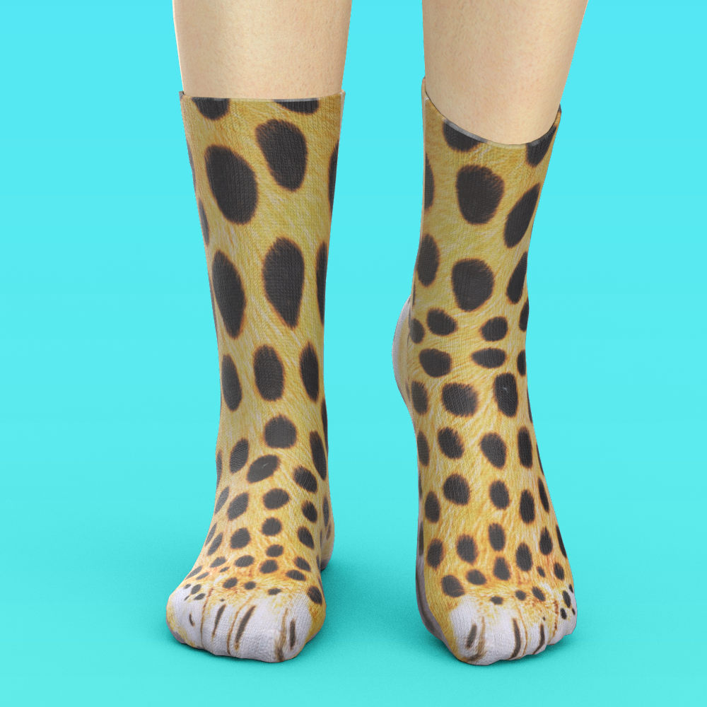 Funny 3D Print Foot Socks Novelty leopard Paw Feet Socks Funny Socks Gifts