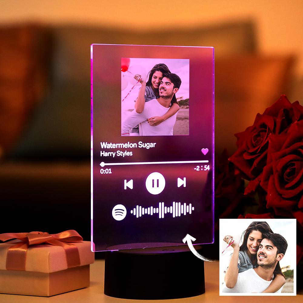 Custom Spotify 7 Colors Night Light with Remote Control  Personalized Night Light for Lovers