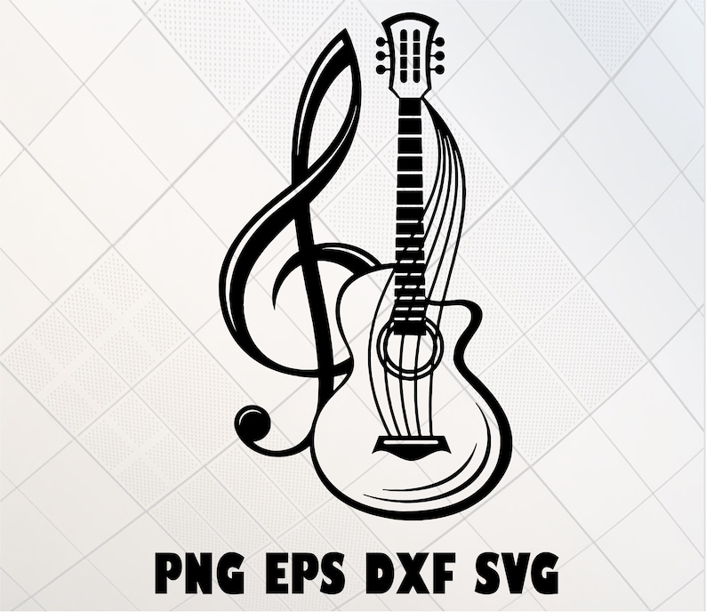 Silhouette Music Notes Svg, Guitar SvgSilhouette Music Notes Svg, Guitar Svg  