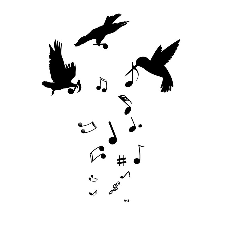 Bird Singing With Musical Notes Vector SVG Icon (2) - SVG Repo