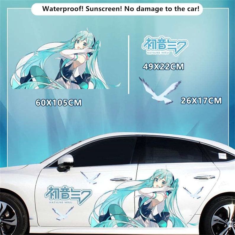Anime ITASHA AQUA Car Wrap Door Side Stickers Decal Fit With Any Cars   BDSDart