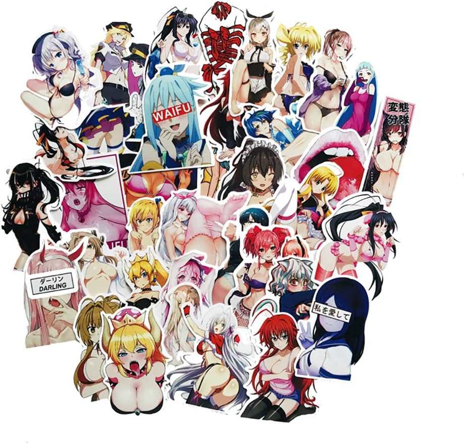 Sexy Lady Women Hook Up Anime Girl Men Vinyl Stickers for Adult, Water Bottle Laptop Skateboard Motorcycle Car Bike Luggage Trolley Case Decoration, Waterproof Decals Stickers 100 PCS Pack#2