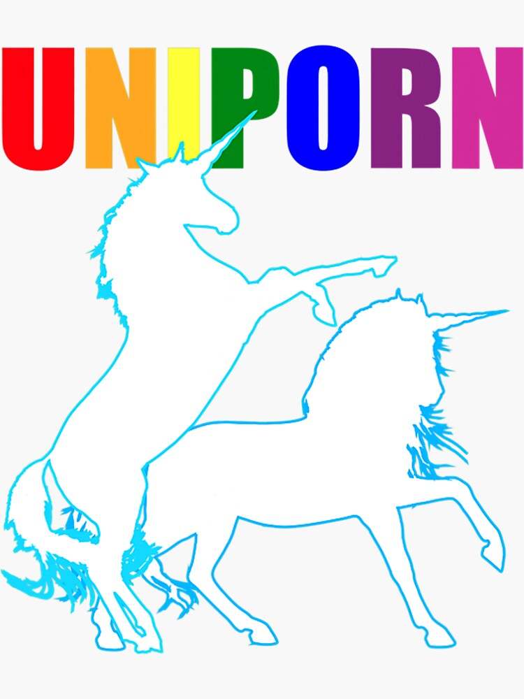 Funny Adult Gay Dirty Unicorn Inappropriate Naughty Lgbt Sticker, Gay Hentai Sticker#2