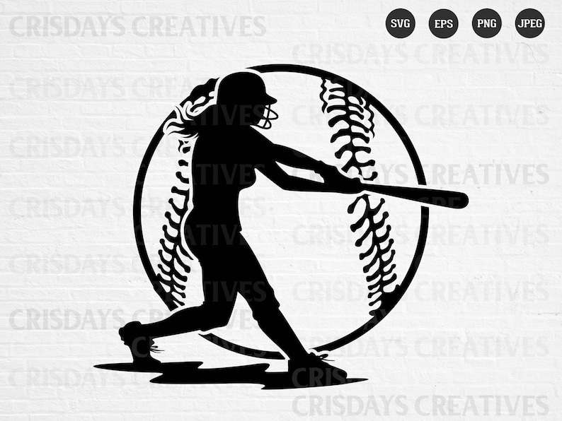 Softball Players Vector Digital Download Eps Pdf (Download Now) 