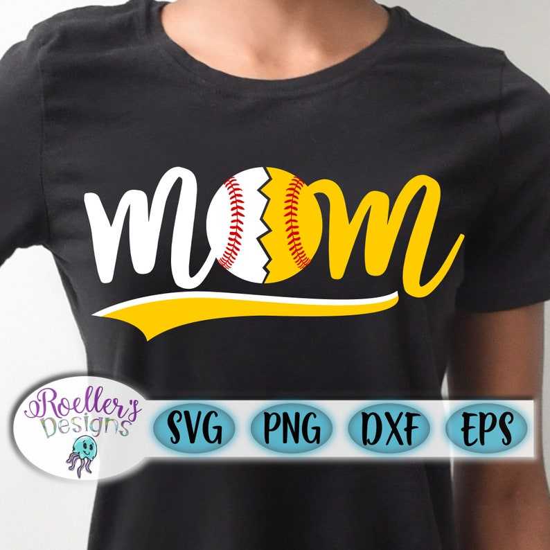Softball Mom White And Yellow SVG High Quality Perfect for your Design 