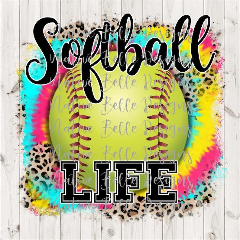 Softball Life Leopard Digital Download, Softball Svg#1