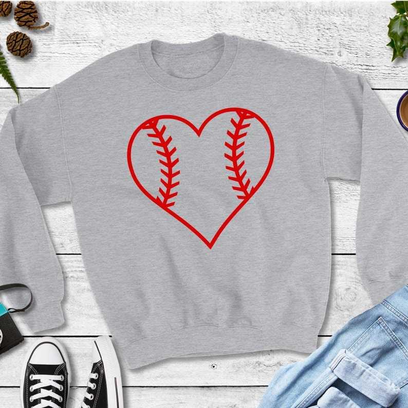 Red Softball Heart Outline SVG High Quality Perfect for your Design