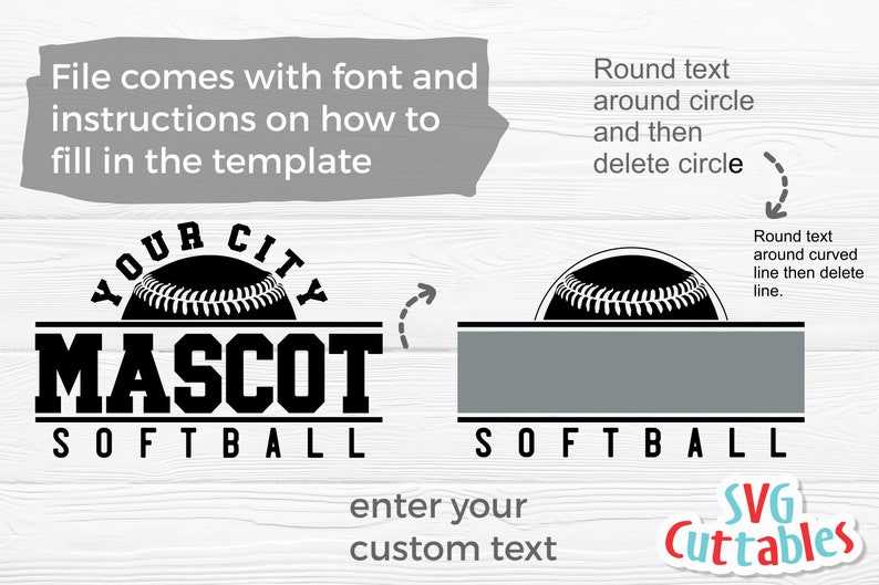Softball Template Svg Cricut Cut File Creativity and Fun Digital Download 