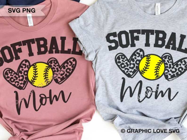 Softball Mom Leopard Heart Svg, Softball Heart Svg, Softball Mom Png, Sports Svg, Softball Mom Shirt Svg, Softball Mom Iron On Png, Love Softball Cricut#3