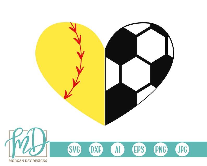 Softball Soccer Full Heart SVG High Quality Perfect for your Design