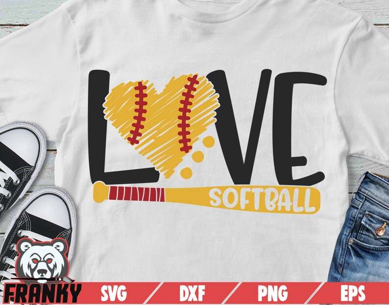 Love Softball Heart Svg High Quality Perfect for your Design