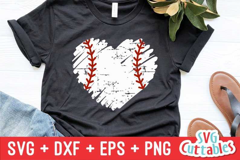 Distressed Softball Heart Svg Cut File Creativity and Fun Digital Download 