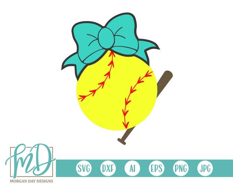 Softball Bat And Bow SVG, Softball Bat Svg, Softball Bow SVG, Bat Svg, Softball Mom Svg, Softball Girl Svg, Softball Shirt#1