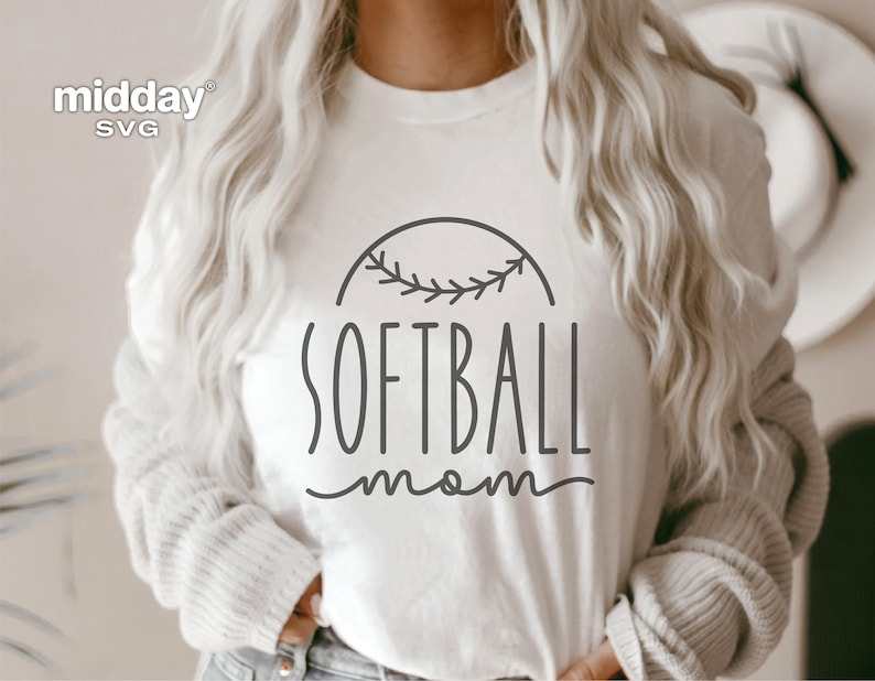 Softball Mom Svg Cricut Cut Files, Softball Mom Svg, Png Ai Eps Dxf, Silhouette, Softball Mom Shirt Png, Design for Tumbler, Sweatshirt, or Hoodie#3