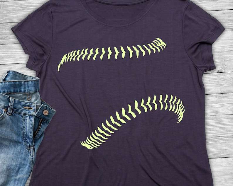 Download Softball Yellow Stitches SVG Designs For Your Craft Projects 