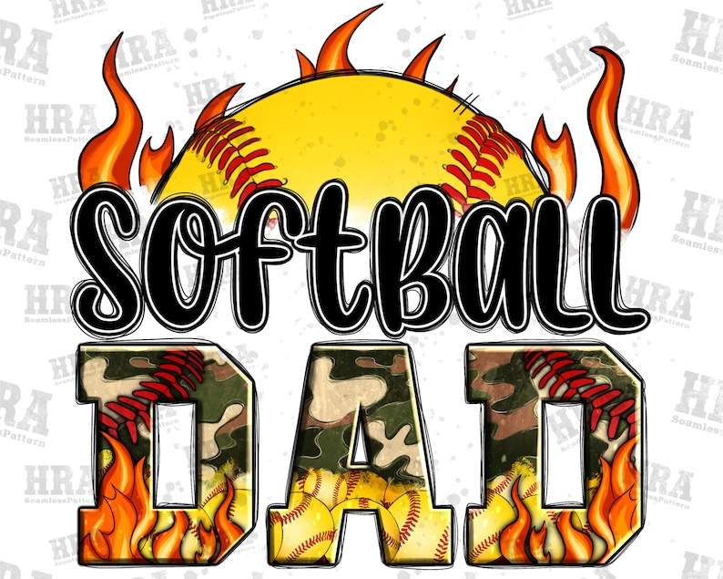 Softball Ball Camo Softball Dad Png Sublimation Design Creativity and Fun Digital Download  