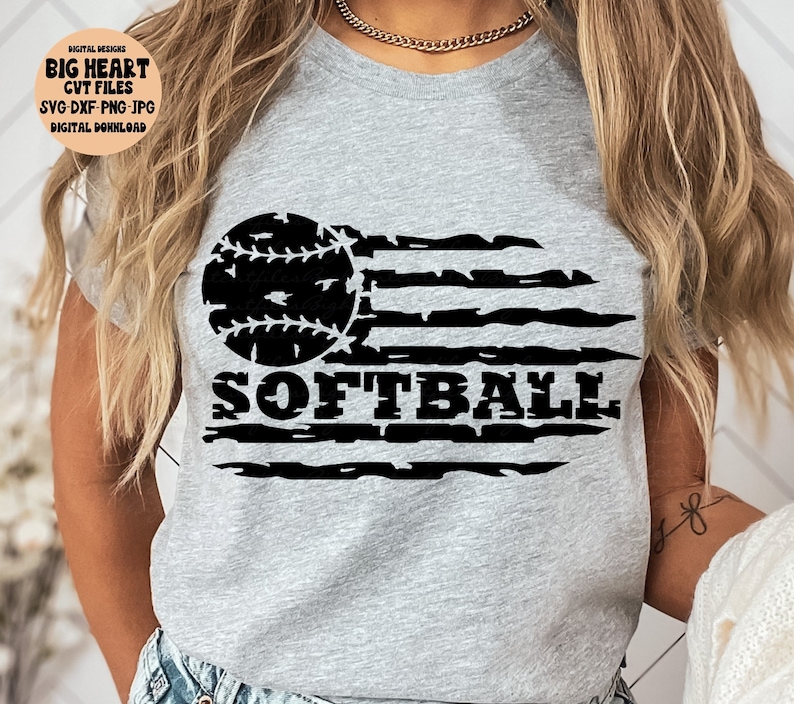 Distressed Softball Usa Flag Svg, Softball Shirt Svg, Softball Svg, Softball USA Flag Svg, Silhouette Cut File, Cricut