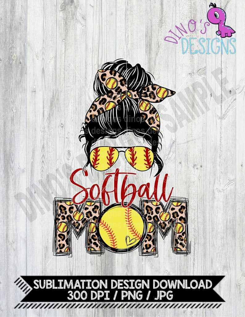 Softball Mom Bun PNG High Quality Perfect for your Design