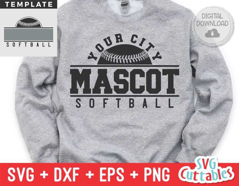 Softball Template Svg Cricut Cut File Creativity and Fun Digital Download  