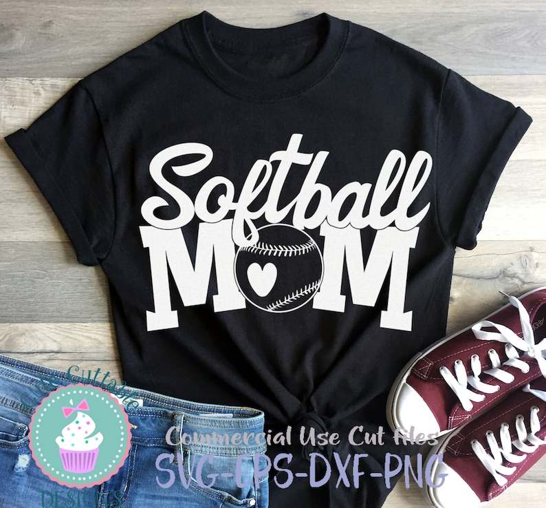 Softball Mom Cut File Svg, Softball Mom Svg#1