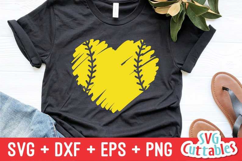 Distressed Softball Heart Svg Cut File, Softball Heart Svg, Digital download#9