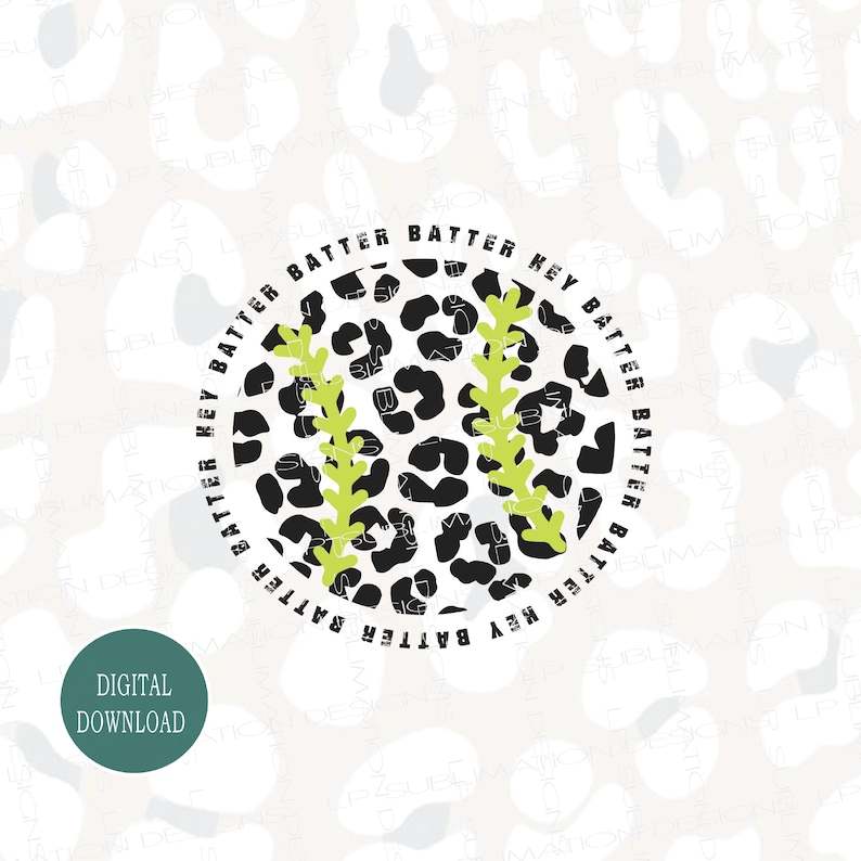 Leopard Softball SVG Download, Softball Svg, Hey Batter Batter Baseball SVG, Softball Team SVG, Softball Heart#5