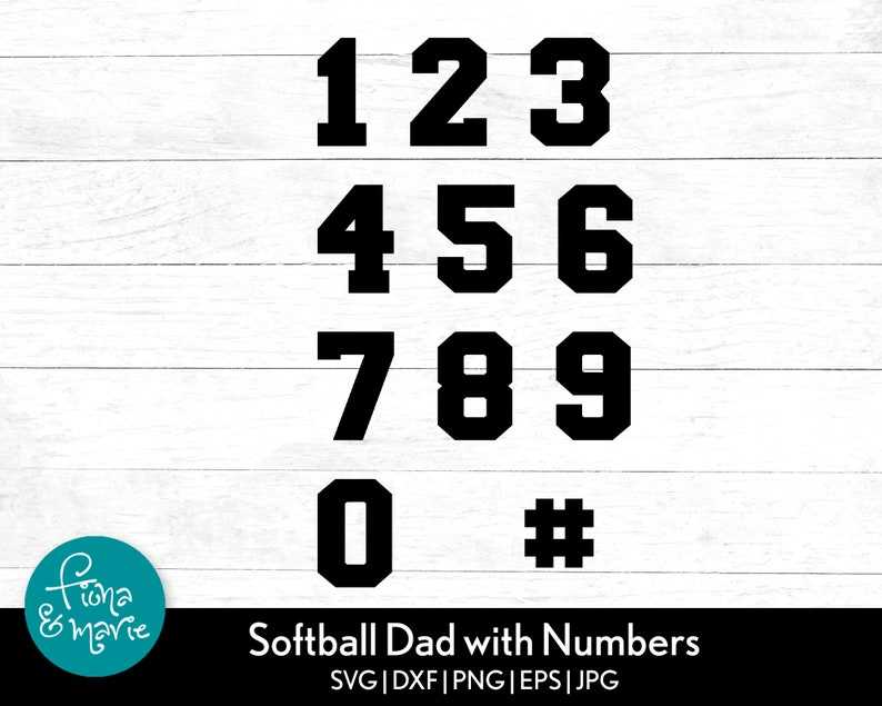 Softball Dad With Numbers Included SVG, Softball Dad Svg, Cricut, Silhouette, Cut Files, Team Spirit#3