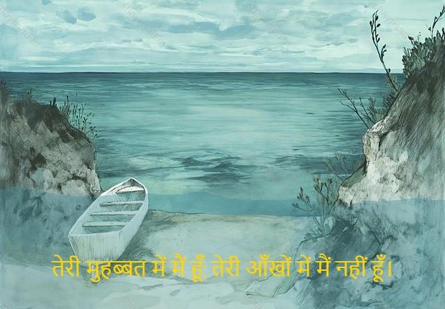 sad love shayari-तेरी मुहब्बत में मैं हूँ, तेरी आँखों में मैं नहीं हूँ।-I am not at all in your love.