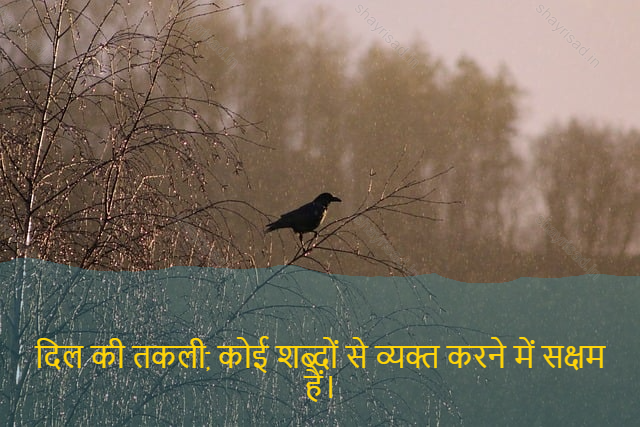 sad shayri (shayari) in hindi-दिल की तकली, कोई शब्दों से व्यक्त करने में सक्षम हैं।-The spindle of the heart are capable of expressing by no words.