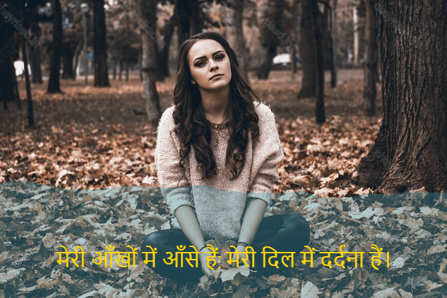 sad shayri (shayari) in hindi-मेरी आँखों में आँसे हैं, मेरी दिल में दर्दना हैं।-I need you, I need your love.