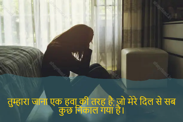 sad love shayari-तुम्हारा जाना एक हवा की तरह है, जो मेरे दिल से सब कुछ निकाल गया है।-Your go is like a wind, which has removed everything from my heart.