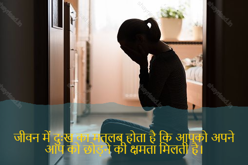 sad shayari on life-जीवन में दुःख का मतलब होता है कि आपको अपने आप को छोड़ने की क्षमता मिलती है।-Sadness in life means having the capacity to leave yourself alone.