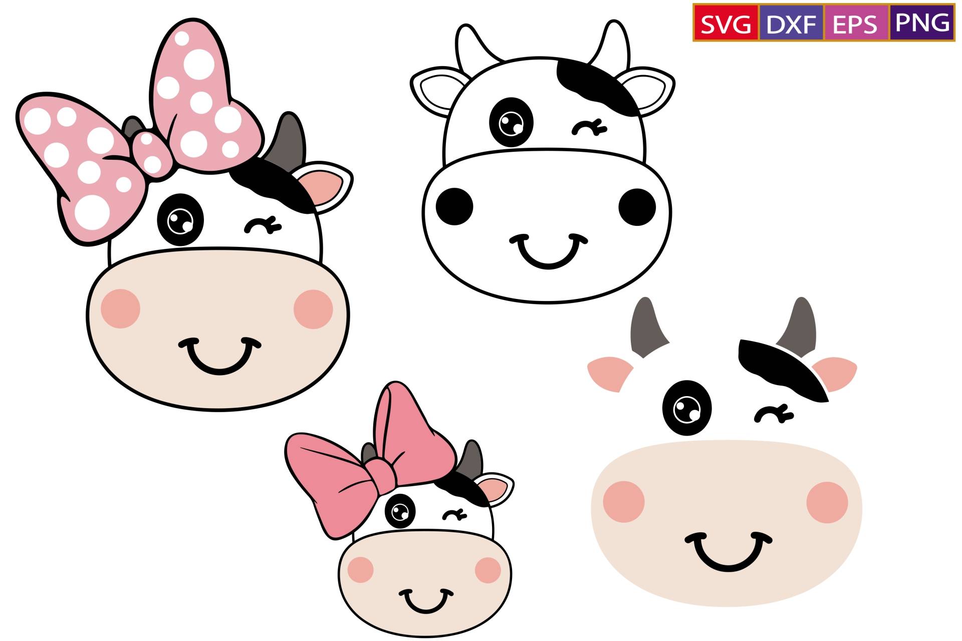 Free Cute Cow Head SVG | cowsvg.com