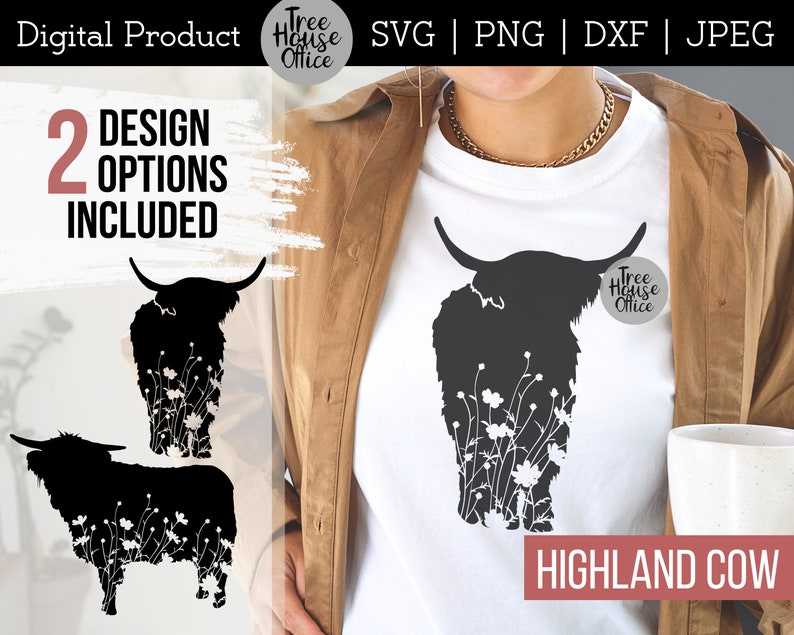 Highland Cow SVG Floral Highland Cow SVG